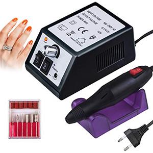 Aibeau Fresa elettrica per unghie, set per manicure e manicure, 20000 u/min, velocità regolabile per unghie acriliche, gel e rimozione Kallus