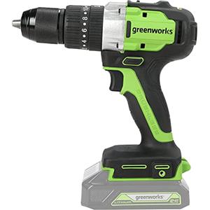 GreenWorks,Trapano avvitatore a batteria Greenworks GD24DD60, Li-Ion 24V 60 Nm coppia 1700 giri/min diametro albero 1/2 potente motore brushless senza batteria e caricabatterie