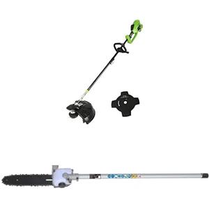 Greenworks 40V Decespugliatore a Batteria Brushless, Ampiezza Taglio 40cm, Filo Nylon 2mm, Lama 25cm, SENZA Batterie e Caricabatterie, GD40BC + Accessorio Potatore