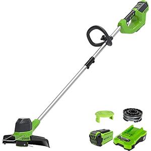 Greenworks Tagliabordi 40V 30cm, Bobina a Doppio Filo con Protezione per Tagliabordi con Batteria 2Ah e Caricatore