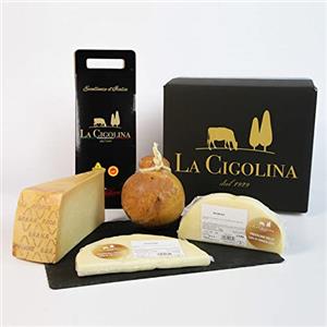 La Cigolina Box Formaggi d'Eccellenza La Cigolina - Grana Padano DOP 1kg - Provolone Affumicato 1kg - Provolone Dolce 300g - Provolone Piccante 300g - Latte Betta Caseina A2A2