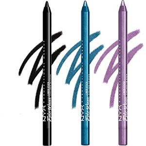 NYX Professional Makeup Epic Wear Matita in Stick a Lunga Tenuta, [Black, Turquoise, Purple], Confezione da 3