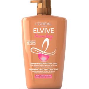 L'Oréal Paris Elvive Shampoo, Per Capelli Lunghi e Lisci, Arricchito con Keratina Vegetale e Olio Protettivo, Maxi Formato, Dream Long, 1L