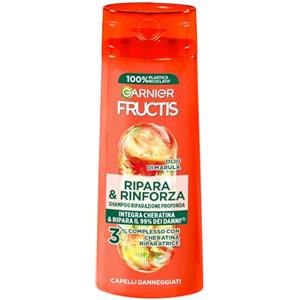 Garnier Fructis, Multi Pack Shampoo Ripara&Rinforza, Per Capelli Danneggiati, Riparazione Profonda, Per Capelli Più Forti, Con Olio di Marula e Cheratina Riparatrice, Keratin Filler, Confezione da 6