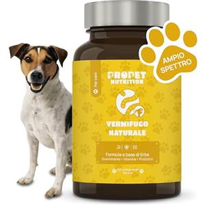 PROPET NUTRITION Vermifugo per Cani. 12 Erbe Naturali + Probiotici Cane + Vitamine B Complex. 120 Compresse. Sverminante per cani 100% Naturale. Combatte i Principali Parassiti Intestinali. Vermi Tondi e Vermi Piatti