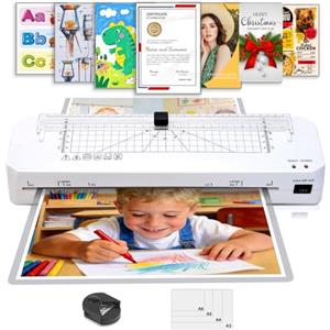 BAYGE Plastificatrice, plastificatrice A3 con taglierina incorporata, Laminatrice a Caldo e a Freddo con A3 A4 A5 A6 Pouches per scuola, ufficio e casa, menù di ristoranti