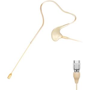 KIMAFUN Microfono Gancio per Orecchio Singolo Archetto Headset Headworn Microphone a Condensatore Compatibile con Trasmettitore Bodypack del System Wireless Audio-Technica, Beige, HC-830 T4