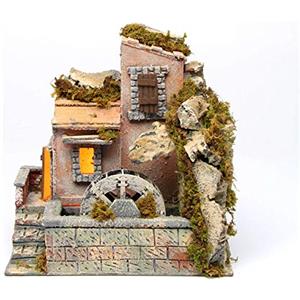 Holyart Mulino ad Acqua 30x30x20 cm presepe Napoletano