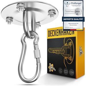 MEISTERFAKTUR Supporto Sacco da Boxe - Carico 400kg - Gancio Sacco da Boxe a Prova di Bomba - Gancio soffitto Ideale per Appendere Sacchi da Box - Istruzioni Incluse