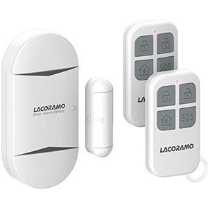 LACORAMO Sensore Di Allarme Per Porte e Finestre 130db Con 2 Telecomandi,2 Batterie,Allarme Per Ingresso Magnetico Senza Fili Per Protezione Bambini,Casa,Frigorifero,Negozio (1 Allarme 2 Telecomandi)