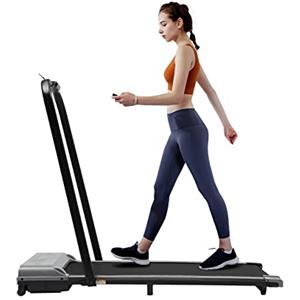 GAOUSD Piccolo tapis roulant elettrico pieghevole tappeto da passeggio con braccioli e telecomando velocità massima 6 km/h, antiscivolo, pieghevole, adatto per casa, palestra, ufficio (grigio)