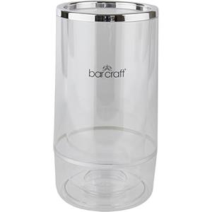 Bar Craft BarCraft Refrigeratore Isolato, Bottiglia Singola, Acrilico con Dettagli Cromati, 12 x 12 x 23cm, Trasparente/Acciaio