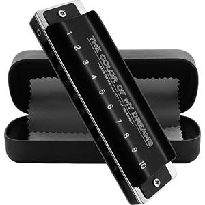 Tioamy Armonica a bocca per organo blues Armonica diatonica in chiave di do, armonica 10 fori, 20 toni, strumento musicale professionale avanzato per bambini e adulti