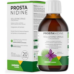 J.ARMOR Prostanidine Serenoa Repens Prostata Sciroppo 200ml Con Epilobio 360mg e Saw Palmetto 36mg estratto fluido (680mg di estratto secco), Integratore Prostata Uomo, Vegan