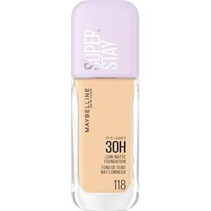 Maybelline New York Fondotinta a Lunga Tenuta, Per Tutti i Tipi di Pelle, Finish Matte Luminoso, Copertura Medio-Alta, Fino a 30H di Tenuta, Con Amminoacidi, Superstay Lumi-Matte, Tonalità: 118