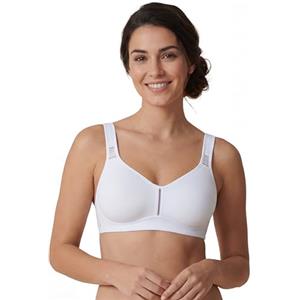 Selene, Reggiseno Contenitivo Donna con Fascia Anatomica, Senza Ferretto e Imbottitura, con Spalline Larghe Comfort, Collezione Elvira, Colore Bianco, Taglia 2D