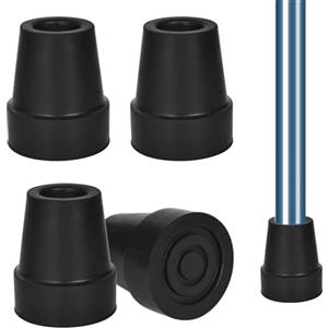 Naapesi 4 pcs Puntali In Gomma Antiscivolo,19 mm Puntale per Stampelle,Gommini Stampelle, Piedini per Stampelle, per Bastoni Telai Da Passeggio, Stampelle,Nero