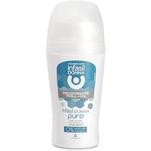 Infasil Donna Puro, Deodorante Roll On Donna per Pelli Sensibili, Senza Sali di Alluminio e Senza Alcol, Nichel Tested, 50 ml