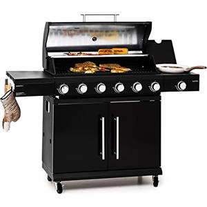 KLARSTEIN Barbecue a Gas 7 Fuochi, Griglia per Barbecue a Gas, Barbecue Gas Grill Integrato 19300W, Piano Cottura con Griglie per Barbecue da Balcone a Gas Propano, Griglia in Acciaio Inox 7 Fuochi