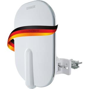 SCHWAIGER 662245 Set di antenne da esterno attivo DVB-T2 ricevitore digitale terrestre amplificatore da esterno 50km portata 4K UHD LTE filtro