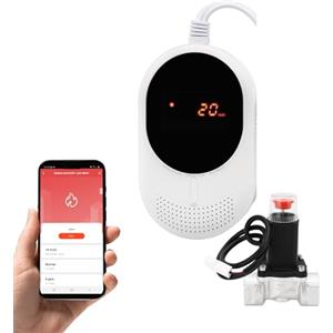 MyVirtuoso Home Rilevatore Wi-Fi di Gas e Monossido di Carbonio, Allarme Sonoro, Monitoraggio App Smart Life, Certificato EN50291 e EN50194 (Rilevatore + valvola di arresto)