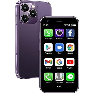 Hipipooo mini telefono, piccolo telefono 3G, telefono Android doppia scheda SIM, display da 3 pollici, 1000 mAh, smartphone Android 8.1 adatto per anziani, bambini e studenti, 2 GB+16 GB(XS15-Viola)