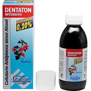 Ghimas DENTATON 0,20% INTENSIVO - COLLUTTORIO CLOREXIDINA 0,20%, ANTIPLACCA, RIDUCE L'INSORGENZA DELLE CARIE, GARANTISCE GENGIVE SANE, SAPORE DOLCE DI MALVA, 200 ML.