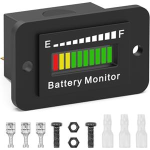 OBDMONSTER Misuratore Capacità di Batteria di Indicatore 12V 24V 36V 48V 72V Impermeabile Lead Acid agli ioni di litio Indicatore Monitor della batteria for Car SUV Pickups Boats Golf Carts Rvs Motorcycles etc