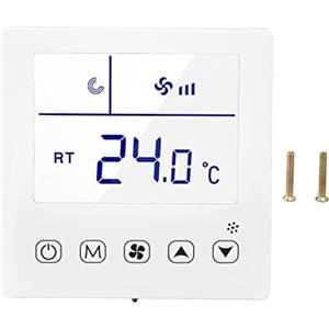 Fyearfly Termostato Digitale Intelligente, Termostato digitale programmabile, AC 220V Funzione di ventilazione Display LCD accurato Regolatore temperatura aria condizionata per hotel domestici