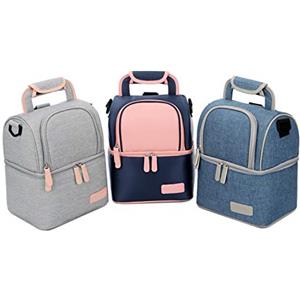 Mengshen Biberon latte materno Borsa frigo/Porta Pranzo Impermeabile/Borsa Isolante/Borsa Termica/Borsa da Picnic/Borsa da Campeggio/Grande capacità per donna Uomo (Blue)