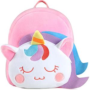 VASCHY - Zaino per bambini, piccolo e carino peluche a bassa età, per ragazzi e ragazze, brevetto leggero per scuola materna, 145-unicorno rosa, Taille unique, Casual