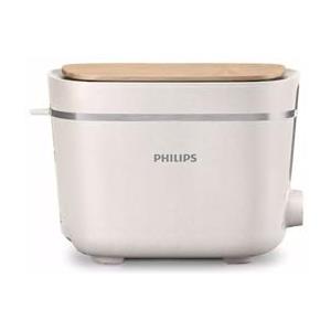 Versuni Philips Tostapane Eco Conscious, Plastica Bio al 100%, 8 Livelli di Doratura, Scaldapanini Integrato, Raccoglibriciole Rimovibile, Crema (HD2640/10)