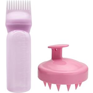 SUpoetry 2 Pezzi Applicatore Olio Capelli, Scalp Massager, Flacone Applicatore Di Colore Per Capelli, Adatto Per La Tintura Dei Capelli, Lo Shampoo e Il Massaggio Alla Testa