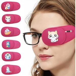 ZKGYUS 6 benda per occhi medicale,Cartoon bambini singolo occhio copertura maschera occhio non tessuto super cute ragazzi e ragazze ciclope singolo occhio occhiali copertura(10.5 * 5.2cm)