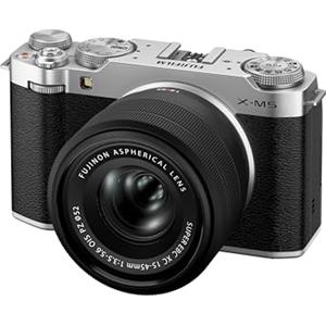 FUJIFILM X-M5 Fotocamera Digitale Mirrorless 26MP, Kit XC15-45mmF3.5-5.6, Sensore CMOS X-Trans 4 APS-C, X-Processor 5, Filmati 6.2K 30p, Schermo LCD 3 Vouch vari-angle, Argento