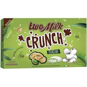 Maxtris Confetti Two Milk Crunch Pistacchio 1 Kg - Cioccolato Bianco e Granella di Pistacchio, Senza Glutine e Senza Olio di Palma