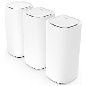 Linksys Velop Pro Sistema WiFi 6E mesh MX6203-KE, Router Cognitive Mesh, Accesso alla Banda 6 GHz e Velocità di 5.4 Gbps, Copre fino a 825 mq e 600 dispositivi, Conf. da 3