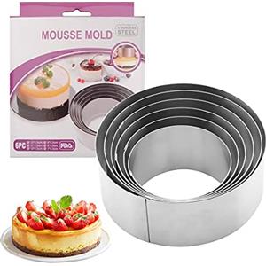 Lahviuu Coppapasta Rotondo 6 pcs Coppapasta Tondi Acciaio Inox Tagliapasta Aperta Tondo Stampi,Per Pasticceria Bomboloni Set Taglia Biscotti Dolci e Torte(6 Misure)