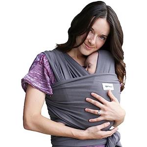 Sleepy Wrap Fascia Neonato Fino a 15 kg - Morbido, Facile da Indossare, Trasporto a Mani Libere, Marsupio Bambino a Fascia Porta Bebé (Grigio)