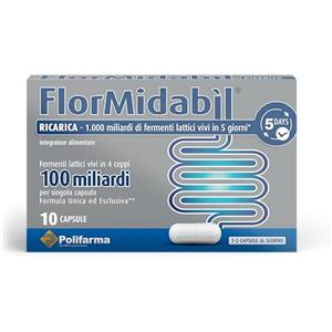 Flormidabil Ricarica Capsule - 100 Miliardi di Fermenti Lattici Vivi, 10 Capsule