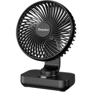 EasyAcc Mini Ventilatori da Tavolo,Mini Ventilatori 4000mAh Batteria/4 Velocità/Auto Oscillante/USB C/Silenzioso/Copriventola Rimovibile-Ventilatori Desktop Portatile per Viaggi All'aperto Casa