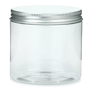 SHOBI Contenitori Alimentari in Polietilene con Coperchio in Alluminio, Barattoli in Plastica Ricaricabili Ermetici per Alimenti con Tappi a Vite (6, 250 ml)