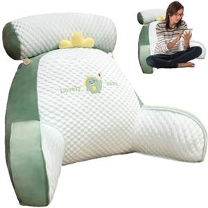 HunicandIU Cuscino per schienale con braccioli e cuscino cervicale rimovibile, cuscino da lettura per letto, cuscino da lettura, cuscino per libri con rivestimento lavabile, cuscino multifunzione per leggere e