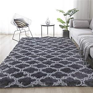 JURLEA Tappeti Tappeti morbidi dal design per interni Tappeto soffice per soggiorno Tappeti in pelliccia liscia Tappeto antiscivolo per camera da letto per bambini (grado, 80 x 120 cm)