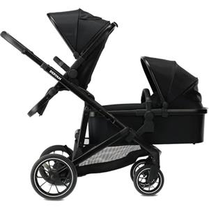 Deryan Evy V2 Kinderwagen 2in1 - Duo Kinderwagen - Uitbreidbaar inclusief reiswieg en zitje - Zwart