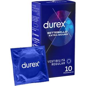 Durex Preservativi Settebello Extra Sicuro Maggiore Spessore, 10 Profilattici