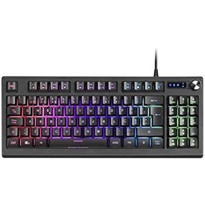 Mars Gaming MKREVOPT, Tastiera TKL Compatta H-Mech e Tastierino Numerico, Illuminazione RGB, Lingua Portoghese