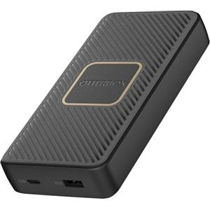 OtterBox Powerbank Fast Charge Wireless Qi 10W, Carica Portatile 15,000 mAh con Porte USB-A 18W e USB-C 18W, indicatore LED, Leggera, Design Anti Cadute e Durevole, Nero