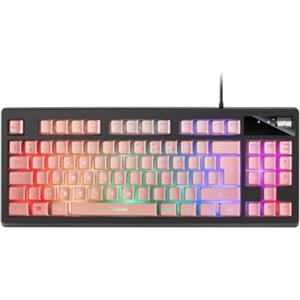 Mars Gaming MKAXPFR Tastiera Compatta TKL H-Mech, Illuminazione RGB 9 Effetti, Poggiapolsi in Gel, Rosa, Lingua Francese