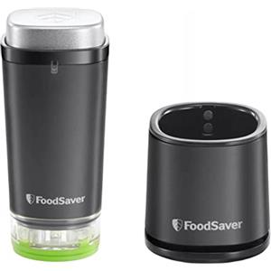 FoodSaver Aspirapolvere senza fili per sigillare alimenti con stazione di ricarica | Mini macchina sottovuoto con 1 contenitore per inscatolamento e marinatura e 5 sacchetti sottovuoto [VS1199X]